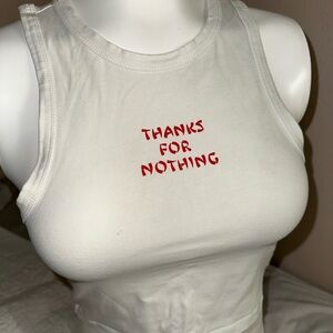 Forever 21 White Tank Top with Red Text